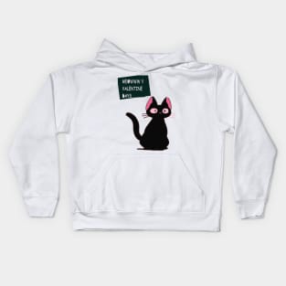 CAT BLACK PINK VALENTINE Kids Hoodie